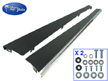 BILLET ALUMINUM RUNNING BOARDS, SATIN BLACK WITH POLISHED LIP (VINTAGE), PAIR